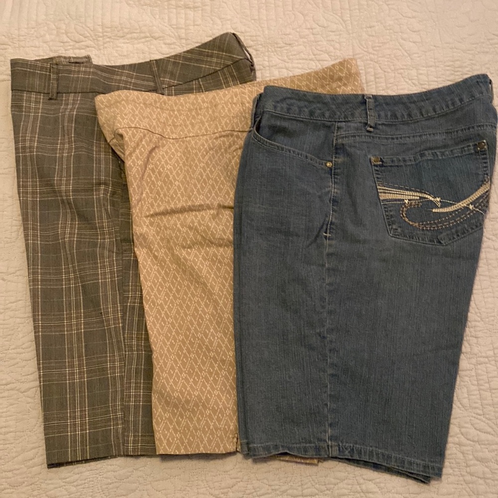 3 size 12 knee length shorts